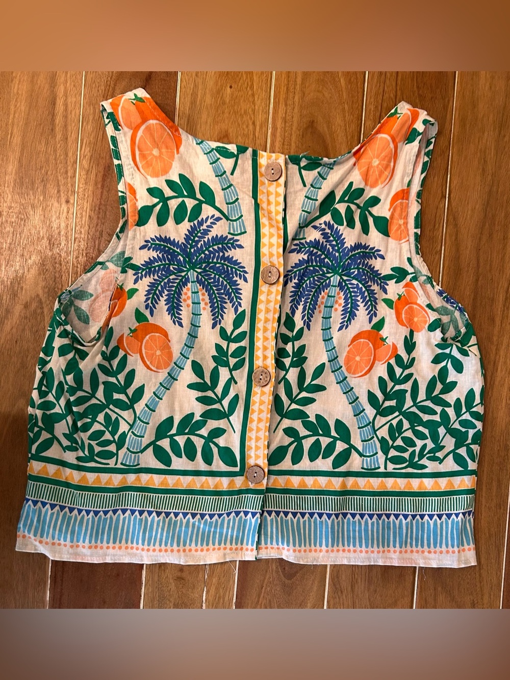 Tropical Orange Palm Two-Piece Set. C&C California. Large. - Picture 2 of 10